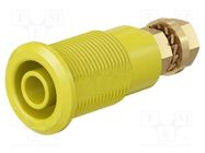 Connector: 4mm banana; socket; 32A; yellow; gold-plated STÄUBLI