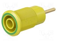 Connector: 4mm banana; socket; 24A; 1kV; yellow-green; gold-plated STÄUBLI