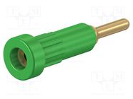 Connector: 2mm banana; socket; 10A; Overall len: 24.5mm; green STÄUBLI