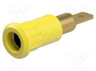 Connector: 4mm banana; socket; 25A; 30VAC; 60VDC; 30mm; yellow STÄUBLI