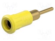 Connector: 4mm banana; socket; 25A; 30VAC; 60VDC; yellow; on panel STÄUBLI