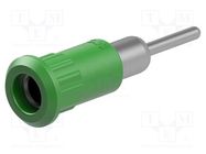 Connector: 4mm banana; socket; 25A; 30VAC; 60VDC; green; on panel STÄUBLI