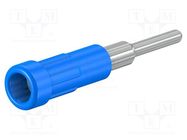 Socket; 2mm banana; 10A; 30VAC; 60VDC; Overall len: 24.5mm; blue STÄUBLI