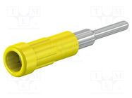 Socket; 2mm banana; 10A; 30VAC; 60VDC; Overall len: 24.5mm; yellow STÄUBLI