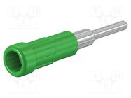 Socket; 2mm banana; 10A; 30VAC; 60VDC; Overall len: 24.5mm; green STÄUBLI