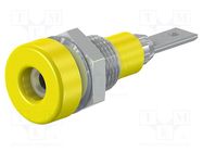 Connector: 2mm banana; socket; 10A; 23mm; yellow; insulated; 60VDC STÄUBLI