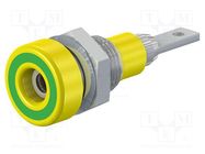 Connector: 2mm banana; socket; 10A; 23mm; yellow-green; insulated STÄUBLI