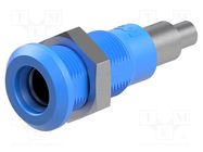 Connector: 4mm banana; socket; 25A; 30VAC; 60VDC; blue; on panel STÄUBLI