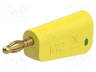 Connector: 4mm banana; plug; 19A; 30VAC; 60VDC; yellow-green; 1mm2 STÄUBLI