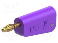 Connector: 4mm banana; plug; 19A; 30VAC; 60VDC; violet; gold-plated STÄUBLI