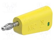 Connector: 4mm banana; plug; 19A; 30VAC; 60VDC; yellow-green; 1mm2 STÄUBLI