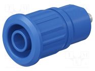 Connector: 4mm banana; socket; 24A; 1kV; blue; nickel plated STÄUBLI