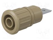 Connector: 4mm banana; socket; 32A; 1kV; brown; nickel plated STÄUBLI