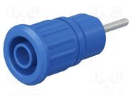 Connector: 4mm banana; socket; 24A; 1kV; L: 35.5mm; blue; on panel STÄUBLI