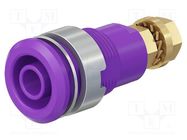 Connector: 4mm banana; socket; 32A; violet; gold-plated STÄUBLI