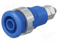 Connector: 4mm banana; socket; 32A; blue; nickel plated 