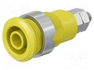 Connector: 4mm banana; socket; 32A; yellow; nickel plated 