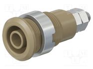 Connector: 4mm banana; socket; 32A; brown; nickel plated 