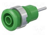 Connector: 4mm banana; socket; 24A; 1kV; L: 35.5mm; green; on panel STÄUBLI