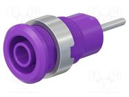 Connector: 4mm banana; socket; 24A; 1kV; L: 35.5mm; violet; on panel STÄUBLI