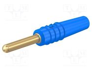 Connector: 2mm banana; plug; 10A; 30VAC; 60VDC; blue; gold-plated STÄUBLI