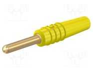 Connector: 2mm banana; plug; 10A; 30VAC; 60VDC; yellow; gold-plated STÄUBLI