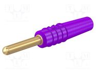 Connector: 2mm banana; plug; 10A; 30VAC; 60VDC; violet; gold-plated STÄUBLI