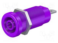 Connector: 4mm banana; socket; 24A; 1kV; violet; nickel plated STÄUBLI