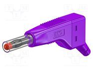 Connector: 4mm banana; plug; 32A; 30VAC; 60VDC; violet; 2.5mm2 STÄUBLI