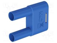 Connector: 4mm banana; stackable safety shunt; 32A; blue 