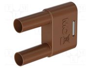 Stackable safety shunt; 4mm banana; 32A; brown; insulated STÄUBLI