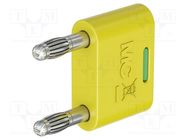 Connector: 4mm banana; 32A; 30VAC; 60VDC; yellow-green; insulated STÄUBLI