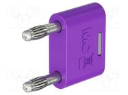 Connector: 4mm banana; 32A; 30VAC; 60VDC; violet; nickel plated STÄUBLI