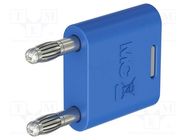 Connector: 4mm banana; 32A; 30VAC; 60VDC; blue; nickel plated STÄUBLI