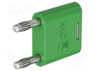 Connector: 4mm banana; 32A; 30VAC; 60VDC; green; nickel plated STÄUBLI