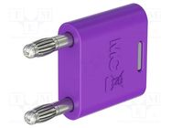 Connector: 4mm banana; 32A; 30VAC; 60VDC; violet; nickel plated STÄUBLI