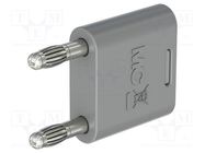 Connector: 4mm banana; 32A; 30VAC; 60VDC; grey; nickel plated STÄUBLI