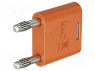 Connector: 4mm banana; 32A; 30VAC; 60VDC; orange; nickel plated STÄUBLI