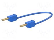 Test lead; 60VDC; 30VAC; 10A; non-insulated; Len: 0.3m; blue STÄUBLI