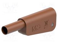 Connector: 4mm banana; 32A; 1kV; brown; nickel plated STÄUBLI