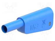 4mm banana; 19A; 1kV; blue; insulated,with 4mm axial socket; 1mm2 STÄUBLI