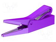 Crocodile clip; 10A; violet; Grip capac: max.9.5mm STÄUBLI