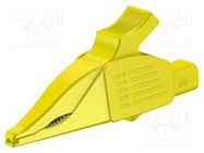 Crocodile clip; 19A; yellow; Grip capac: max.39.5mm STÄUBLI