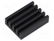 Heatsink: extruded; grilled; black; L: 37.5mm; W: 27mm; H: 10mm FISCHER ELEKTRONIK