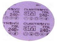 Sanding plate; 150mm; Granularity: 240; with holes; Mounting: bur 3M