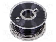 Silver plated copper wires; 0.1mm; black; Cu,silver plated; 100m DONAU ELEKTRONIK