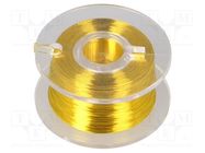 Silver plated copper wires; 0.1mm; yellow; Cu,silver plated DONAU ELEKTRONIK