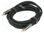 Cable; RCA plug,both sides; 3m; Plating: gold-plated; black VENTION