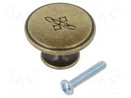 Knob; Ø: 23mm; H: 21mm; zamak; OLBIA; Plating: galvanized; furniture GTV Poland