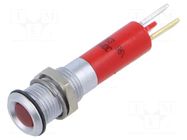 Indicator: LED; superflat; red; 24VDC; Ø8mm; IP40; metal; ØLED: 5mm CML INNOVATIVE TECHNOLOGIES